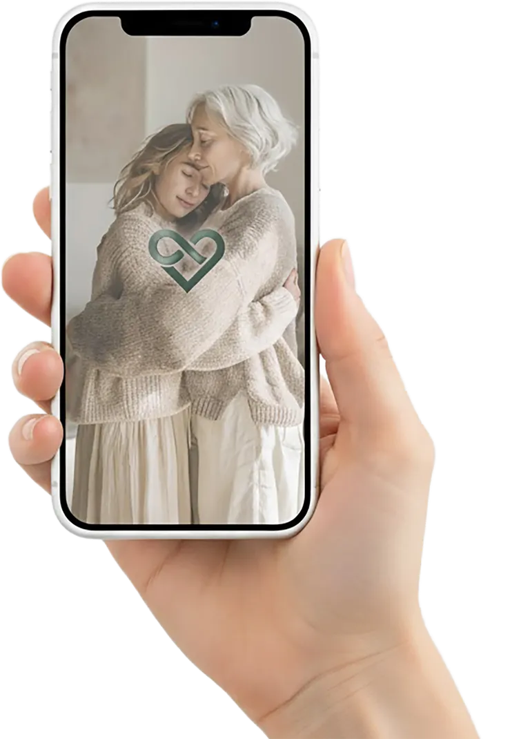 The Endless Luv app, held in hand